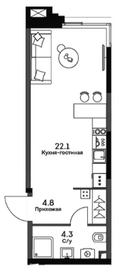 Планировка квартиры-студии в жк шагал с размерами помещений жк твелв Twelve