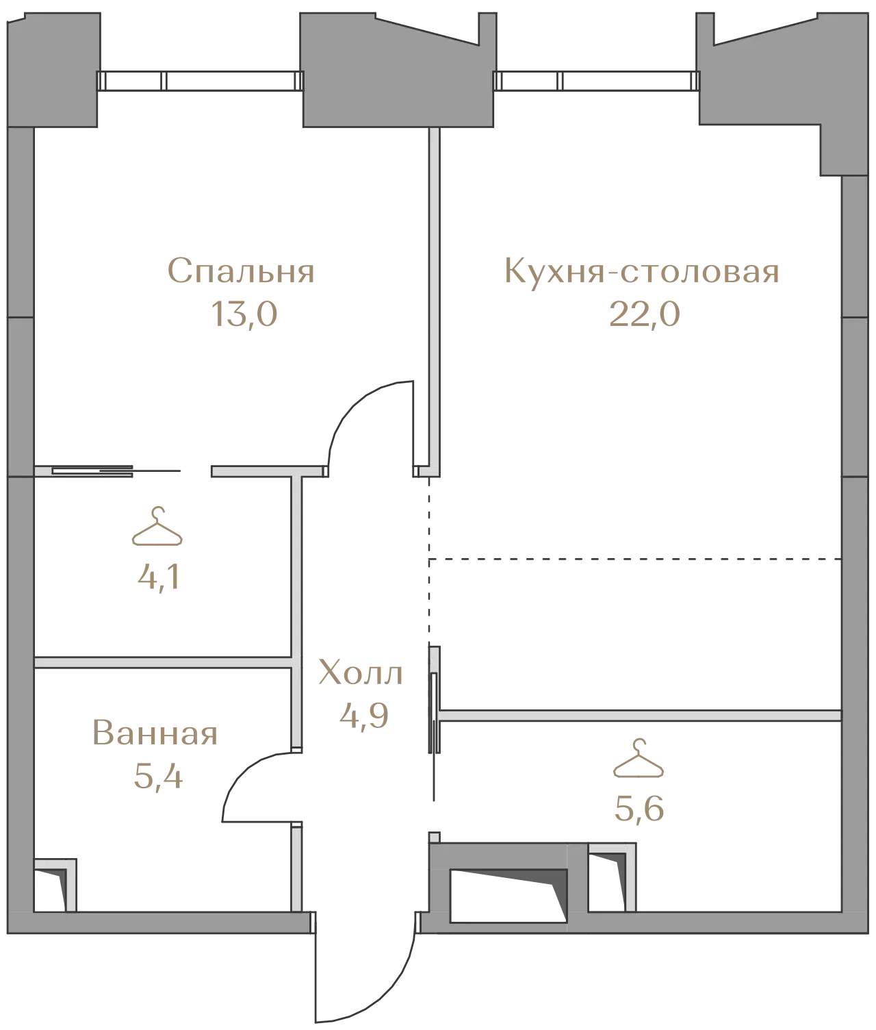 Купить однакомнатную квартиру от 48 квадратных метров
